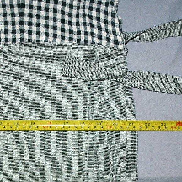 Vintage 90s Gingham Print Dress Short Sleeve Green & Cream Maxi Dress Nu Venture - Picture 9 of 10